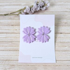 Pendientes flor de loto, Compuesto de dos flores en color lila